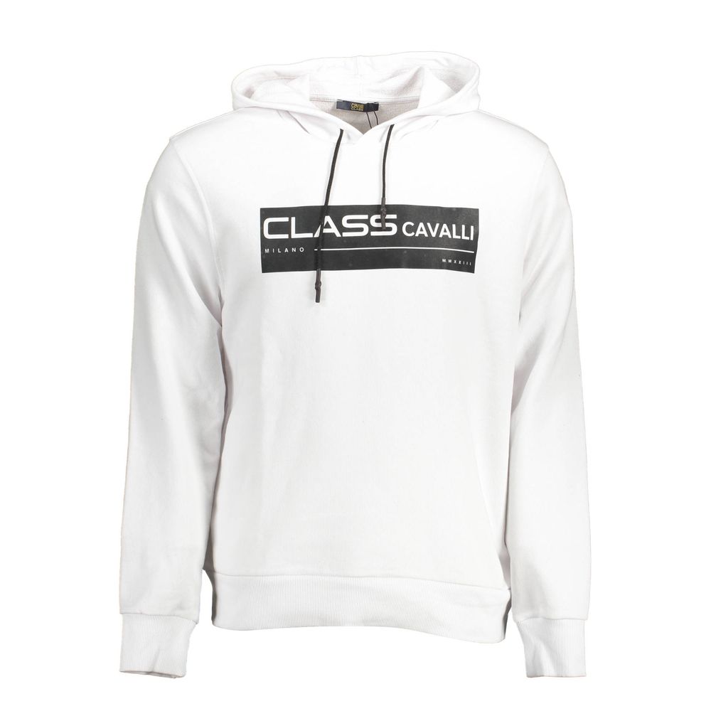 

Белый хлопковый мужской свитер cavalli CLASS