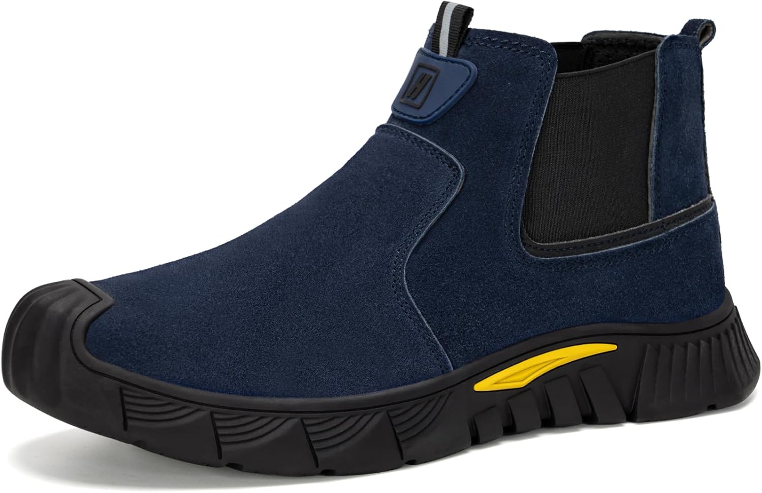 

Ботинки Hogent для сварщиков для мужчин, слипоны с металлическим носком, мягкие и удобные защитные ботинки, неразрушимые, пробоностойкие строительные ботинки для мужчин, защитная обувь с носком для сварщиков, синий