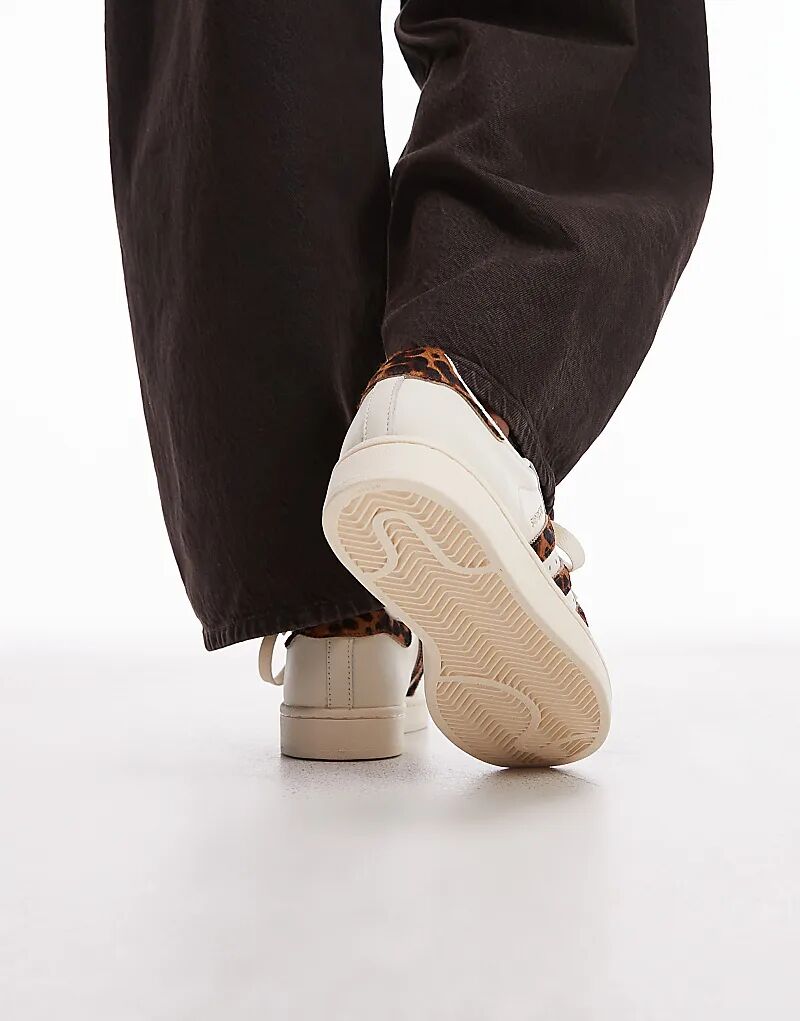 Кроссовки Adidas Originals Superstar II белого цвета с леопардовым принтом и мехом пони — фото 4