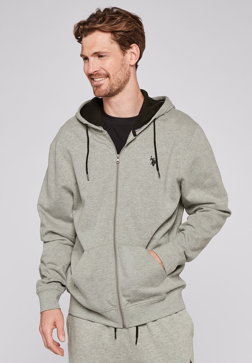 

Толстовка ERDI W/ZIP U.S. Polo Assn., цвет grey melange