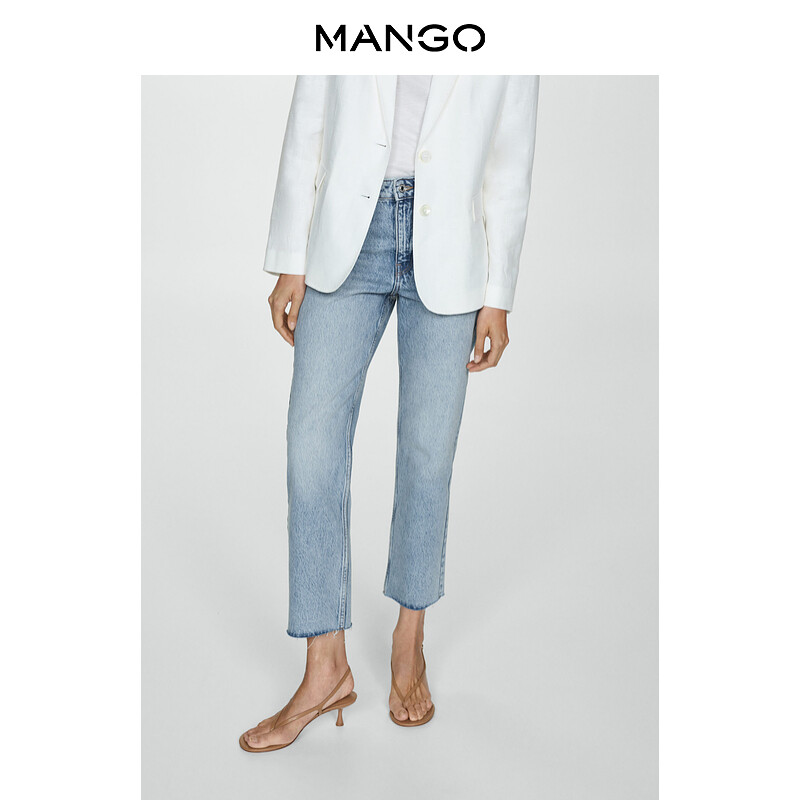 

Женские джинсы Mango прямые офисные, светло-голубой