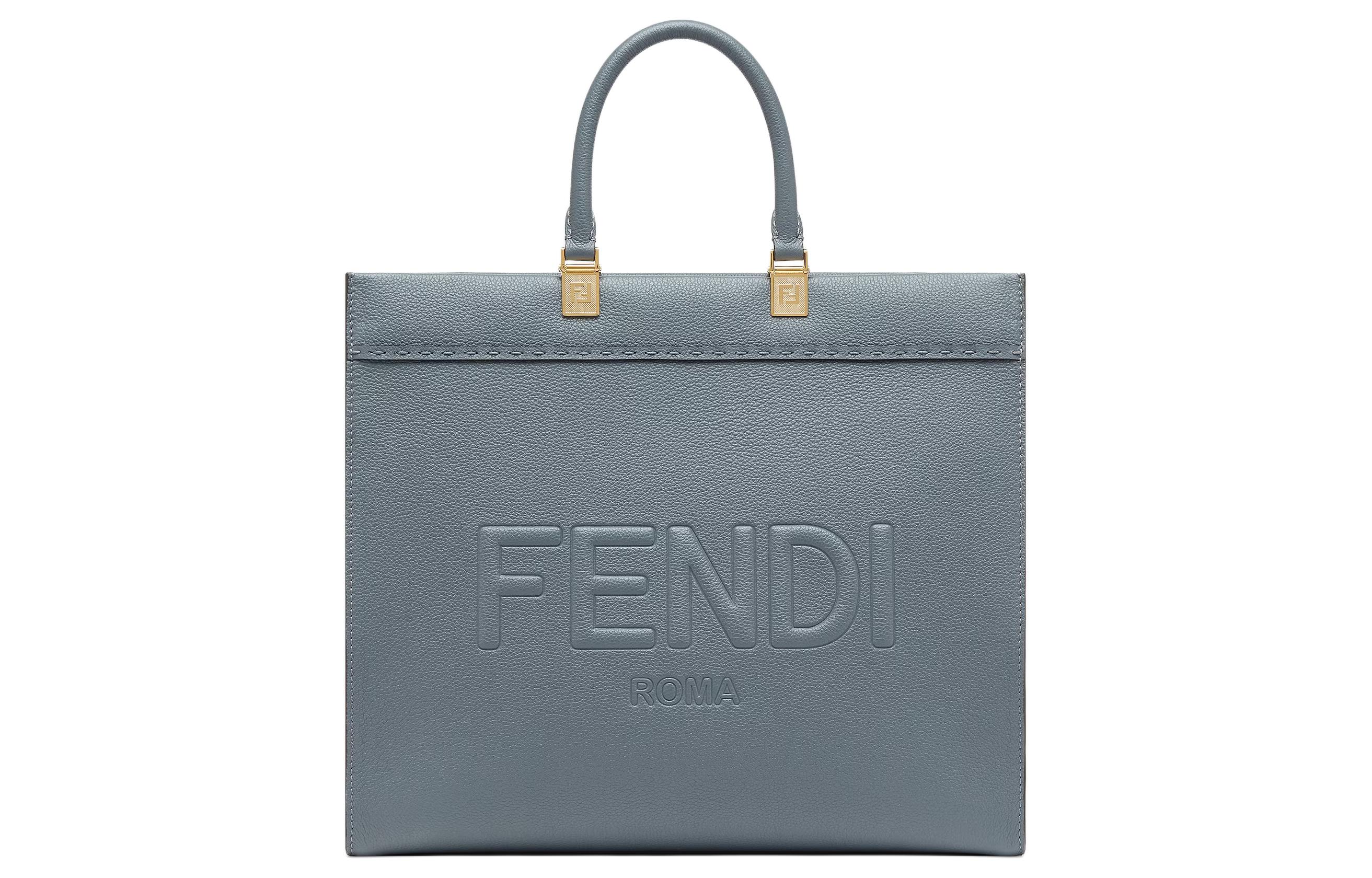 

FENDI Сумка-шоппер из телячьей кожи среднего размера женская синяя