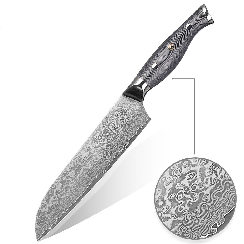 

Нож Damascus Santoku 18,5 см, 67-слойная дамасская сталь, в подарочной упаковке WolfCut