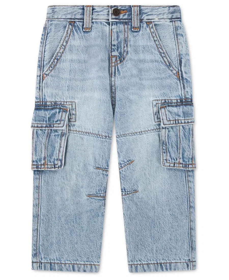 Детские свободные джинсы-карго для мальчиков Abercrombie Kids, синий