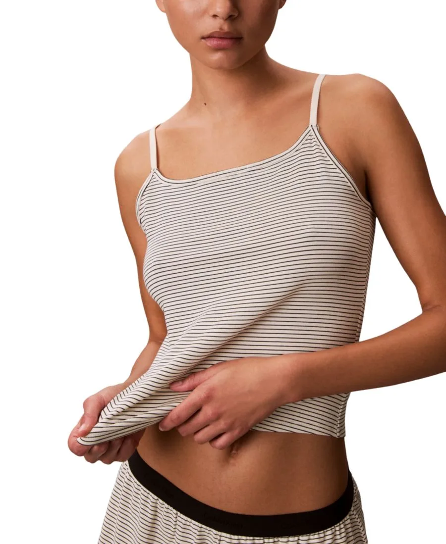 Женская майка с квадратным вырезом Calvin Klein, айвори stripe — фото 4