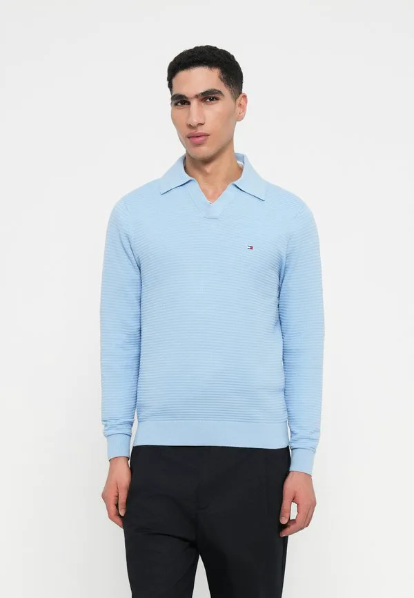Джемпер с фактурным вязаным воротником-поло Tommy Hilfiger, Well Water