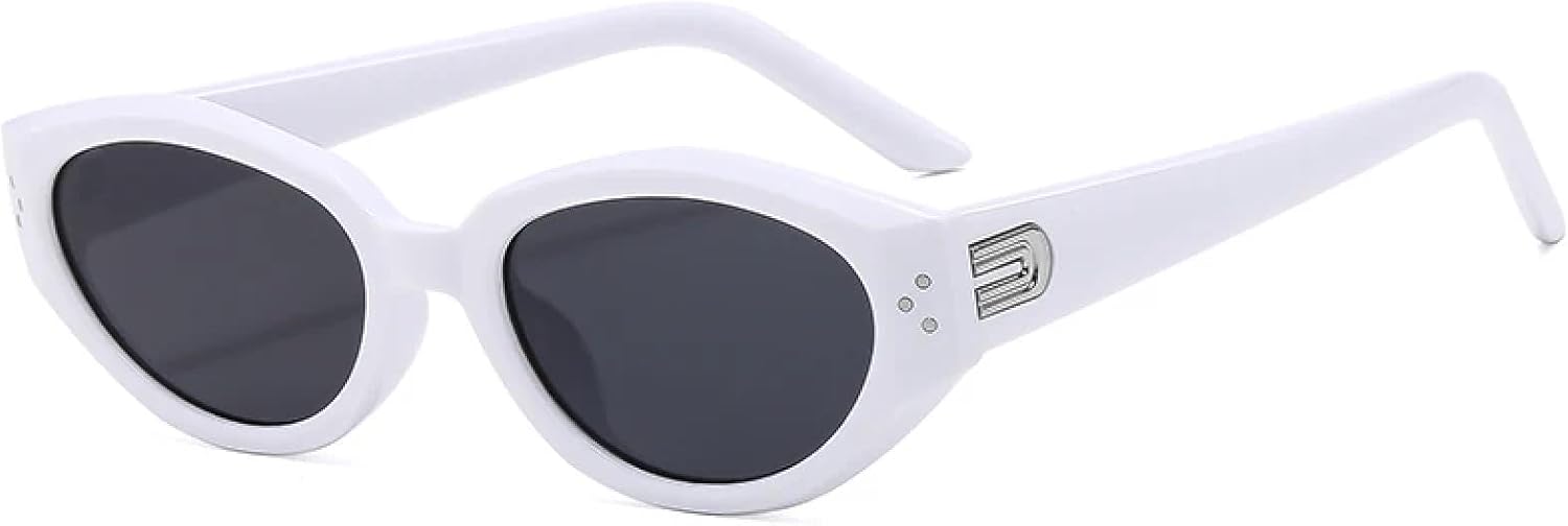 

Солнцезащитные очки с защитой от УФ-излучения UV400 | Маленький размер "кошачий глаз" | Для женщин и мужчин | Для занятий спортом на открытом воздухе и вождения DSVIGF, White