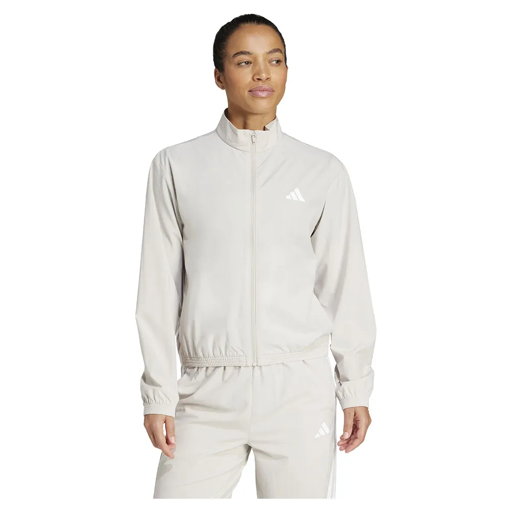 

Толстовка adidas Train Essentials 3 Stripes Woven Warm Up full zip, бежевый
