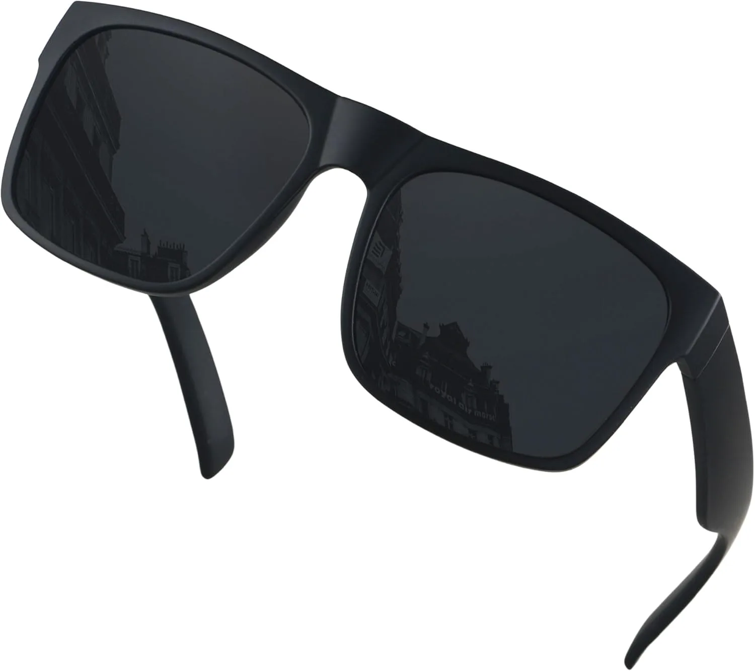 

Солнцезащитные очки LYZOIT Extra Large для мужчин с большой широкой головой, поляризованные, увеличенного квадратного размера, Matte Black | Polarized Black