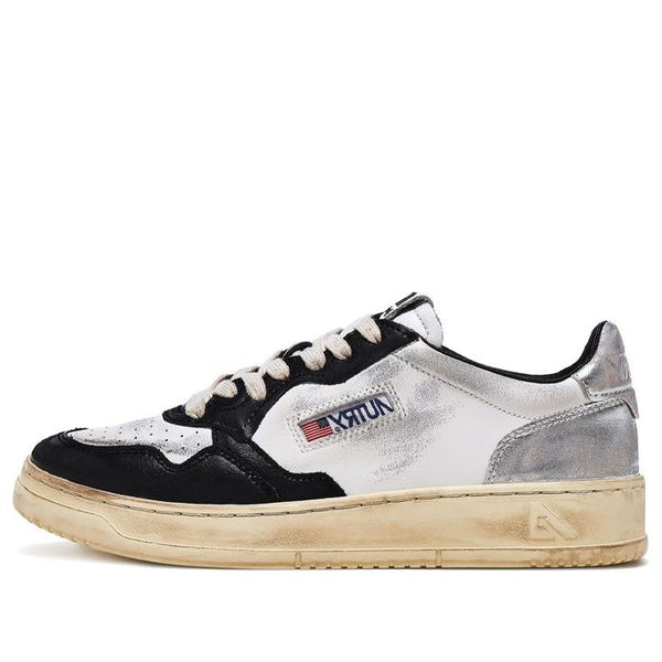 

Кроссовки medalist super vintage leather low sneakers 'white black silver' Autry, черный