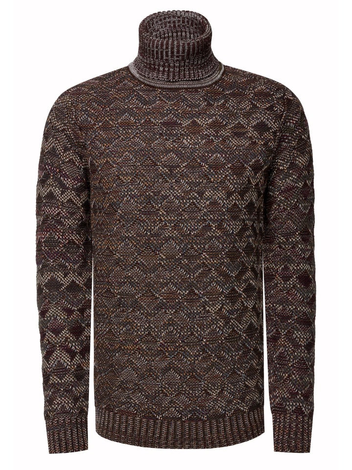 

Контрастный свитер с высоким воротом из плотной вязки цвета хаки Rusty Neal