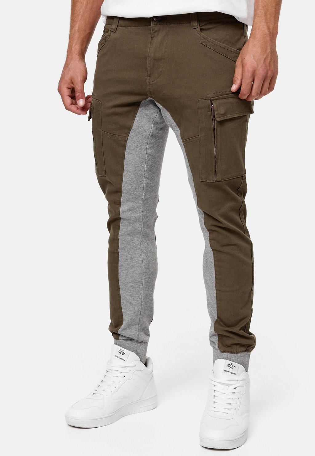 

Брюки-карго INDICODE JEANS, темно-зеленый