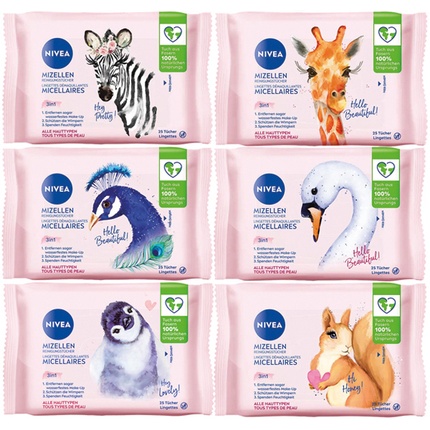 

Очищающие салфетки для лица Visage, 25 шт., мицеллярные Nivea