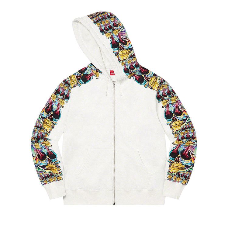 

Толстовка Supreme Skulls Zip Up Hooded Sweatshirt, White