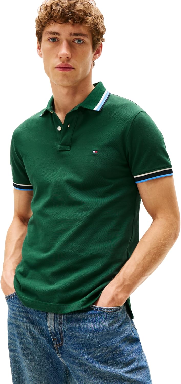 

Мужские повседневные рубашки-поло Tommy Hilfiger с коротким рукавом, облегающего кроя, с эластичными манжетами, Ornamental Green, Зеленый, Мужские повседневные рубашки-поло Tommy Hilfiger с коротким рукавом, облегающего кроя, с эластичными манжетами, Orna