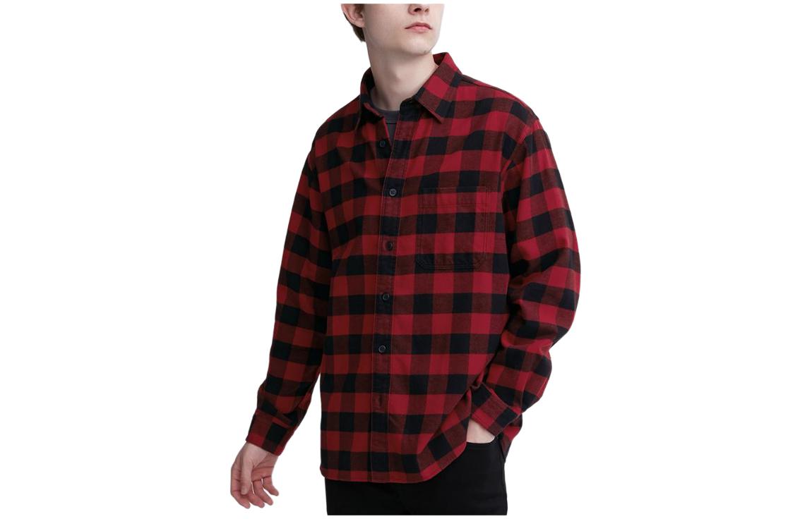 Uniqlo Рубашки унисекс, кораллово-красные, поло, воротник средней толщины, другие — фото 3