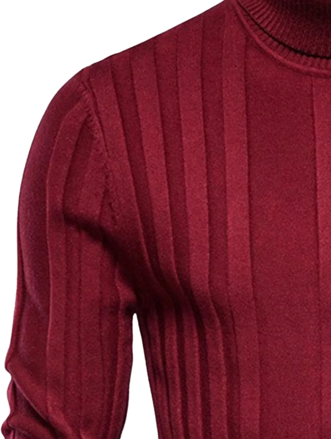 Мужской свитер Slim Fit с высоким воротником и рельефной вязкой — фото 4