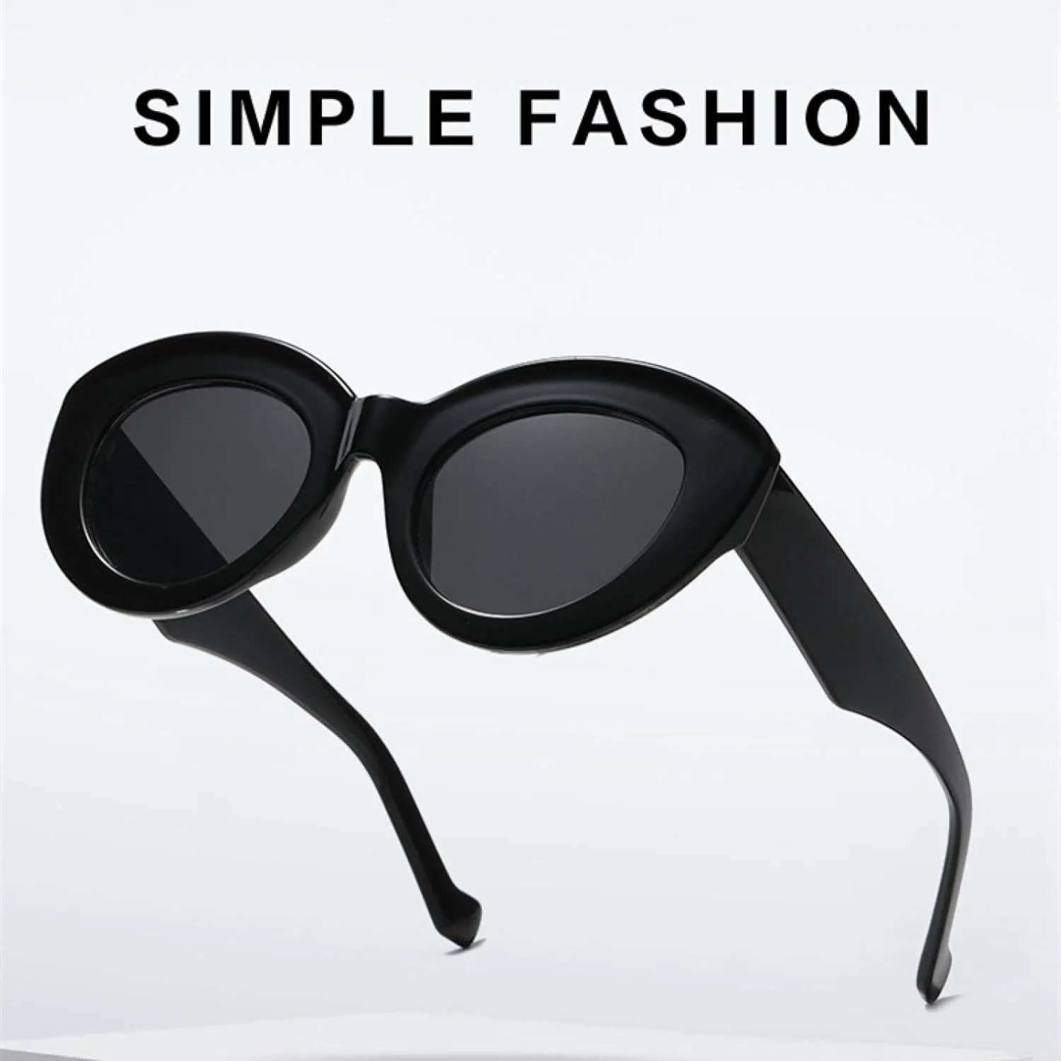 

Модные большие солнцезащитные очки «кошачий глаз» для женщин, ретро-очки с леопардовым принтом, защита от УФ-излучения UV400 для мужчин TOIPASTN, Blue Grey