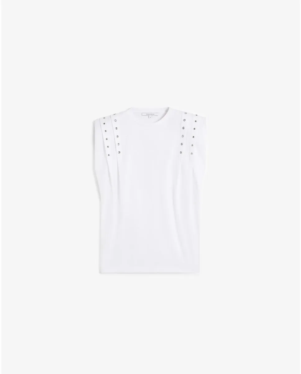 

Женская безрукавка с деталями из заклепок Scalpers, белый