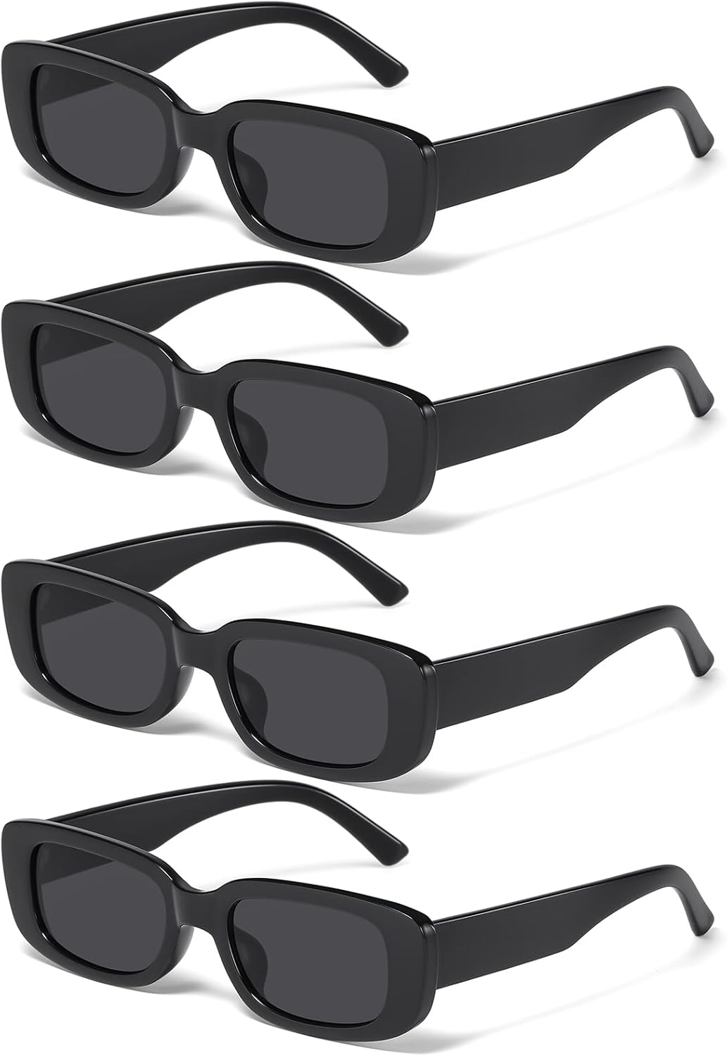 

Солнцезащитные очки JASPIN прямоугольной формы для женщин и мужчин, модные, в стиле ретро 90-х, с защитой от УФ-излучения и стильной квадратной оправой, Black+black+black+black