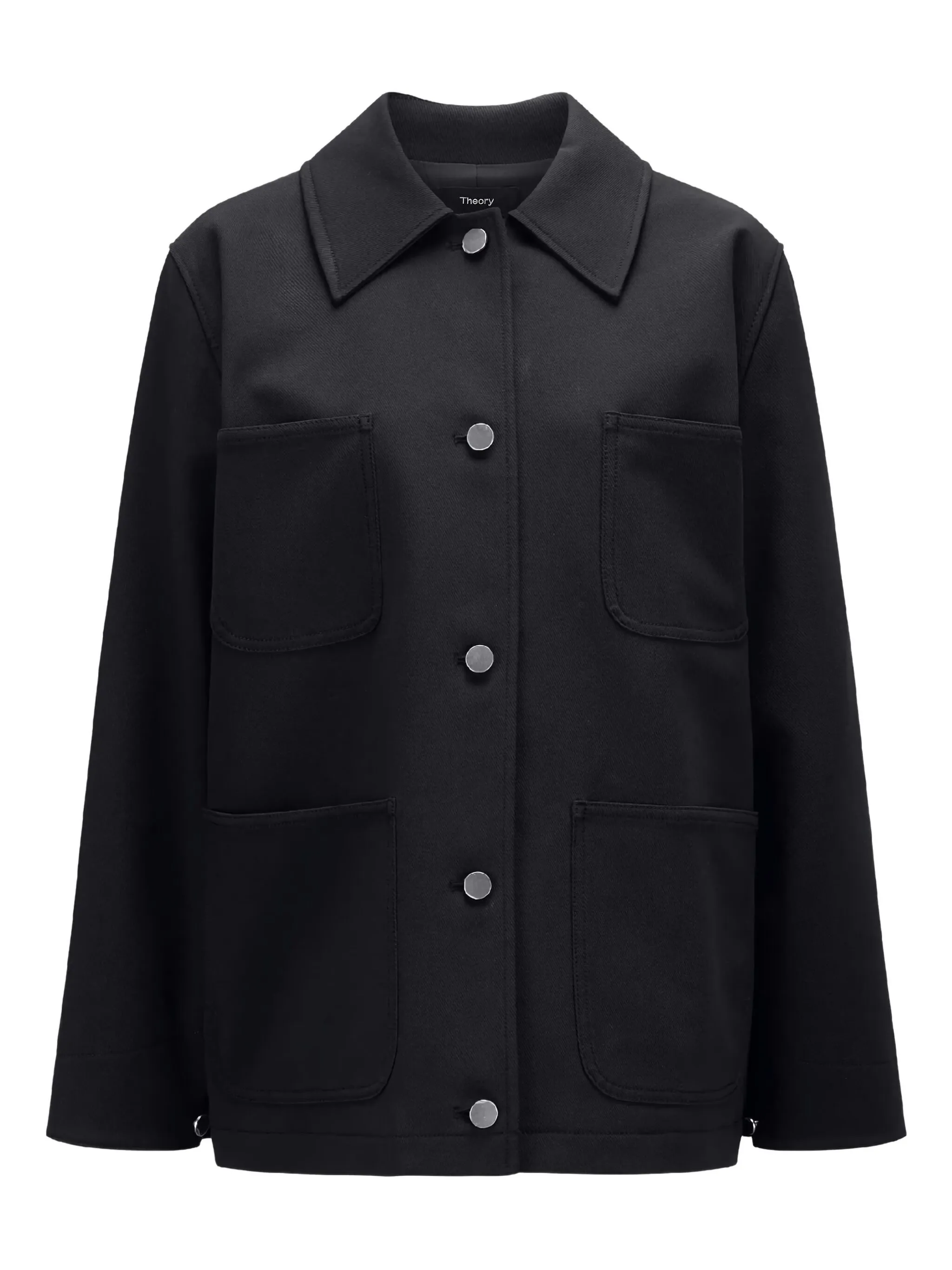 

Куртка-рубашка с косым воротником Theory, черный