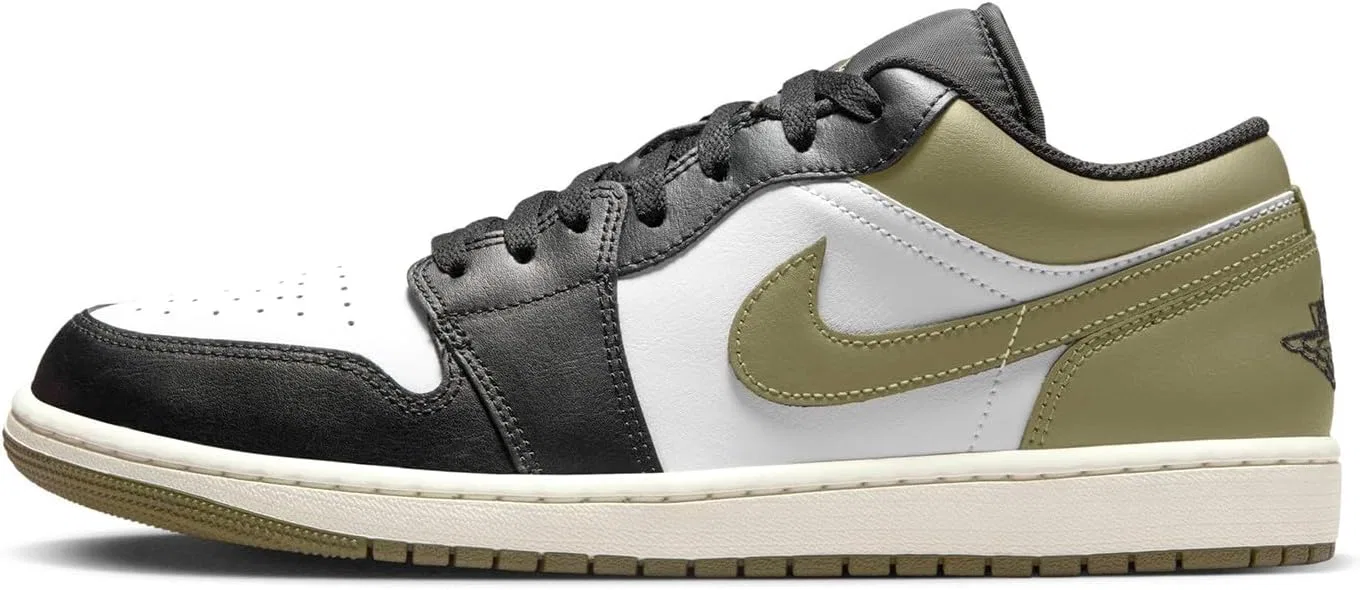 Кроссовки Air Jordan 1 Low, Nike, цвет Black/Medium Olive/White