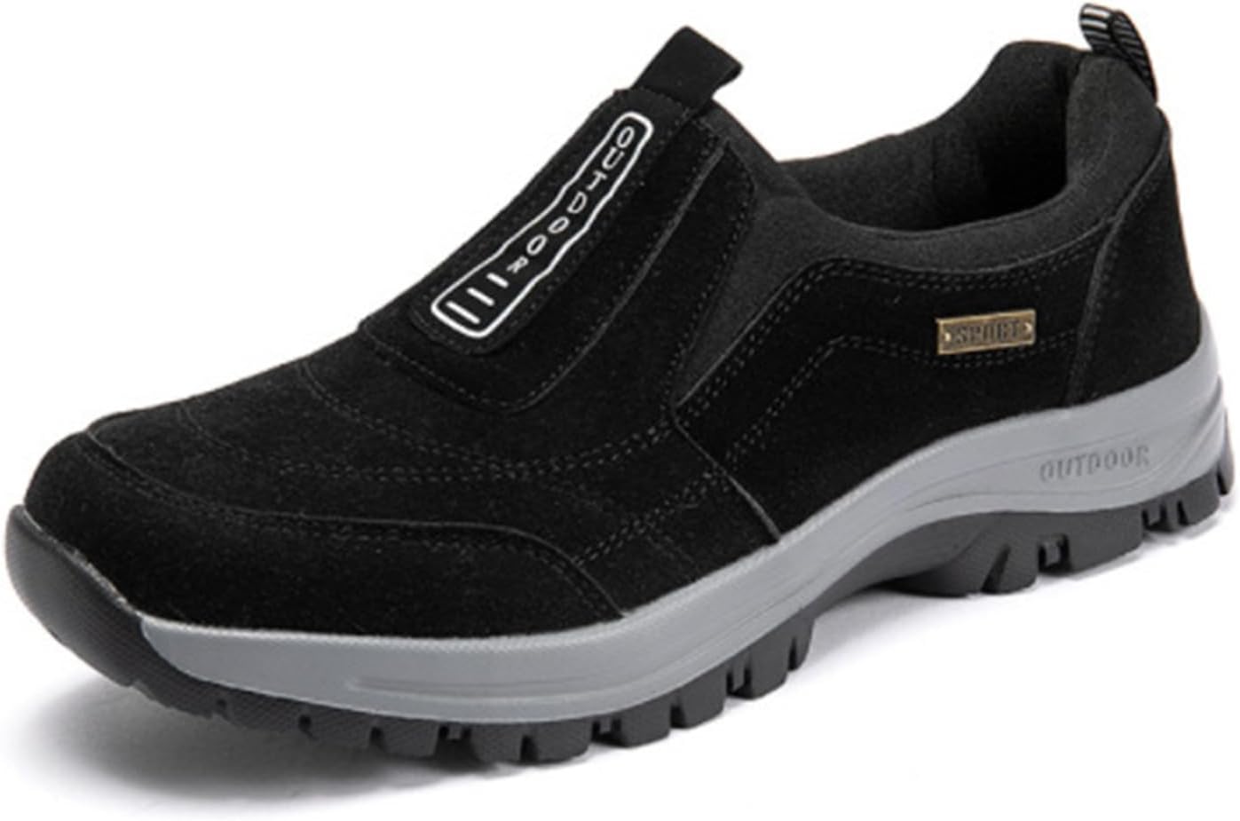 

Мужские повседневные модные водонепроницаемые противоскользящие легкие ортопедические лоферы, низкие безопасные кроссовки для комфортной ходьбы, обувь для лодки, дышащие кроссовки с расширенной колодкой Niairke, черный