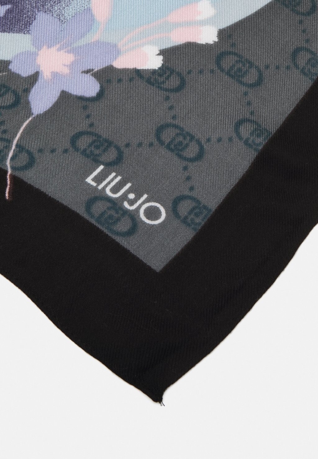 

Шелковый шарф FOULARD FLOWERY LOGO 120X120 LIU JO, черный
