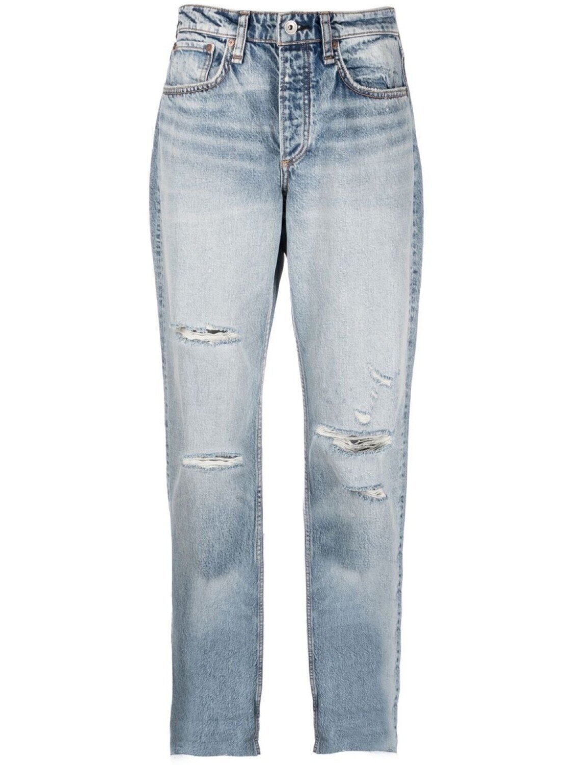 

rag & bone укороченные джинсы с эффектом потертости, синий