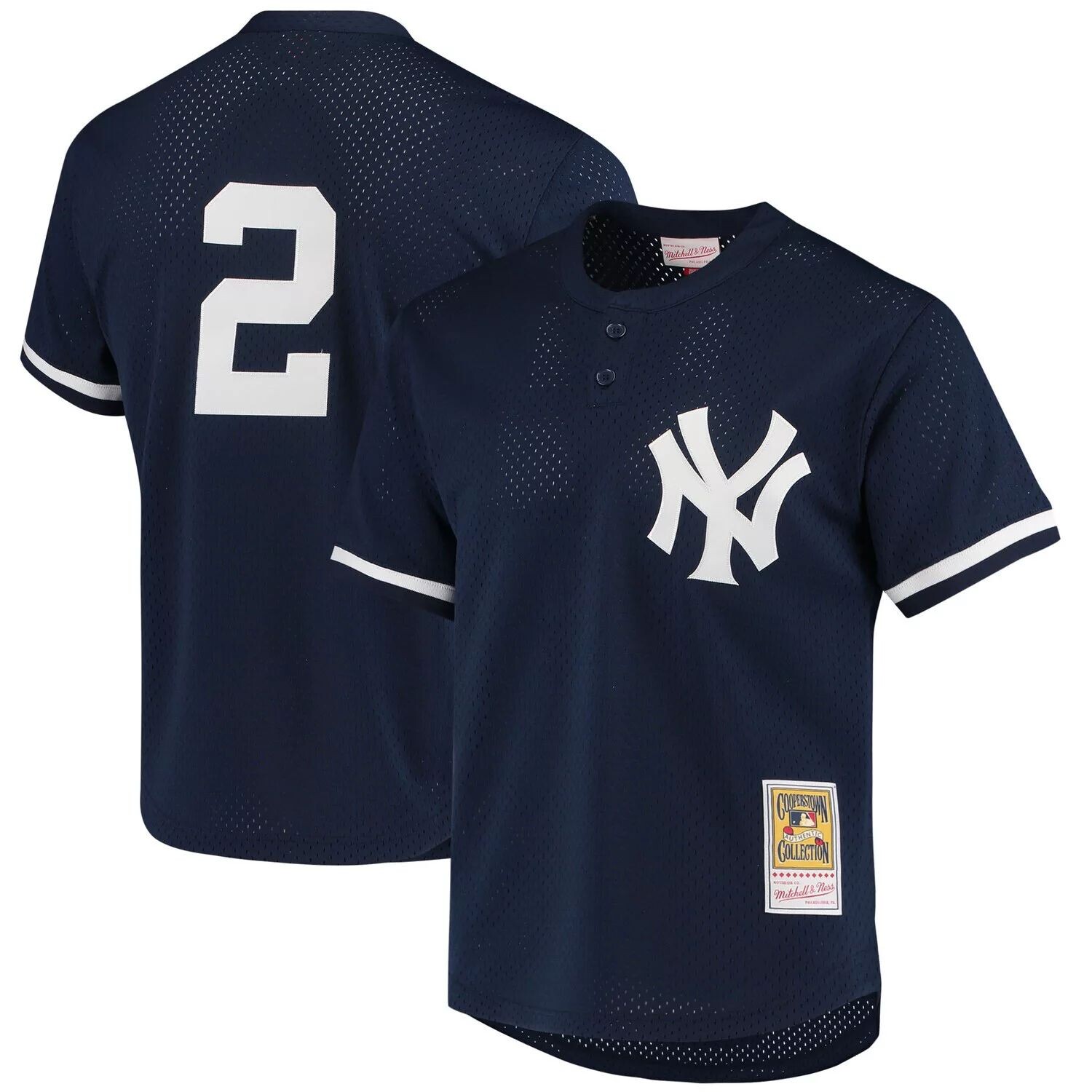 

Мужская футболка Mitchell & Ness Derek Jeter Navy New York Yankees Cooperstown Collection 1995 года, тренировочная майка