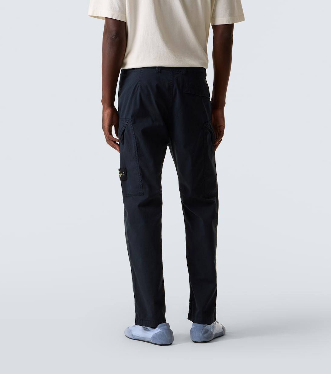 Брюки-карго из хлопчатобумажной саржи с вышивкой Stone Island, Navy Blue — фото 4