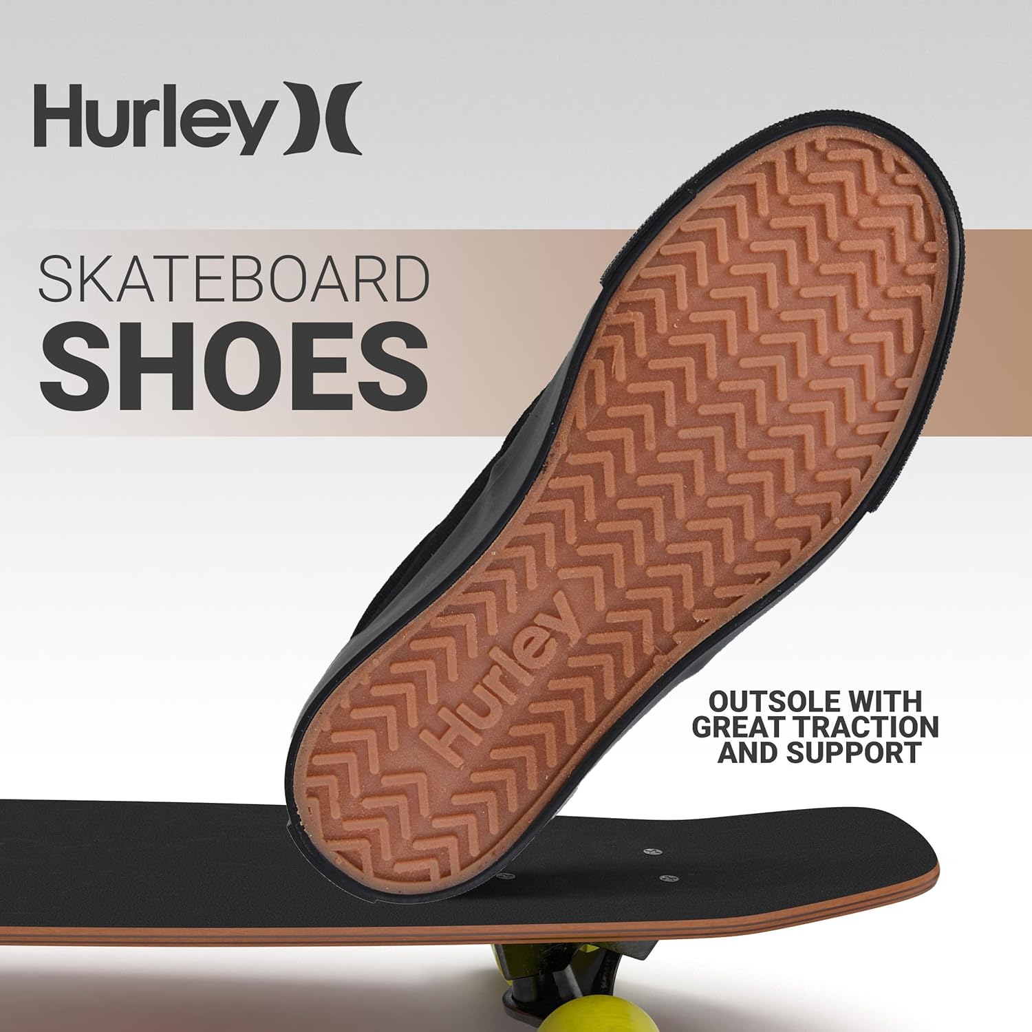 Детские кеды Hurley Marley на шнуровке - низкие кроссовки для скейтбординга для детей, спортивная обувь для мальчиков и девочек, черный — фото 4