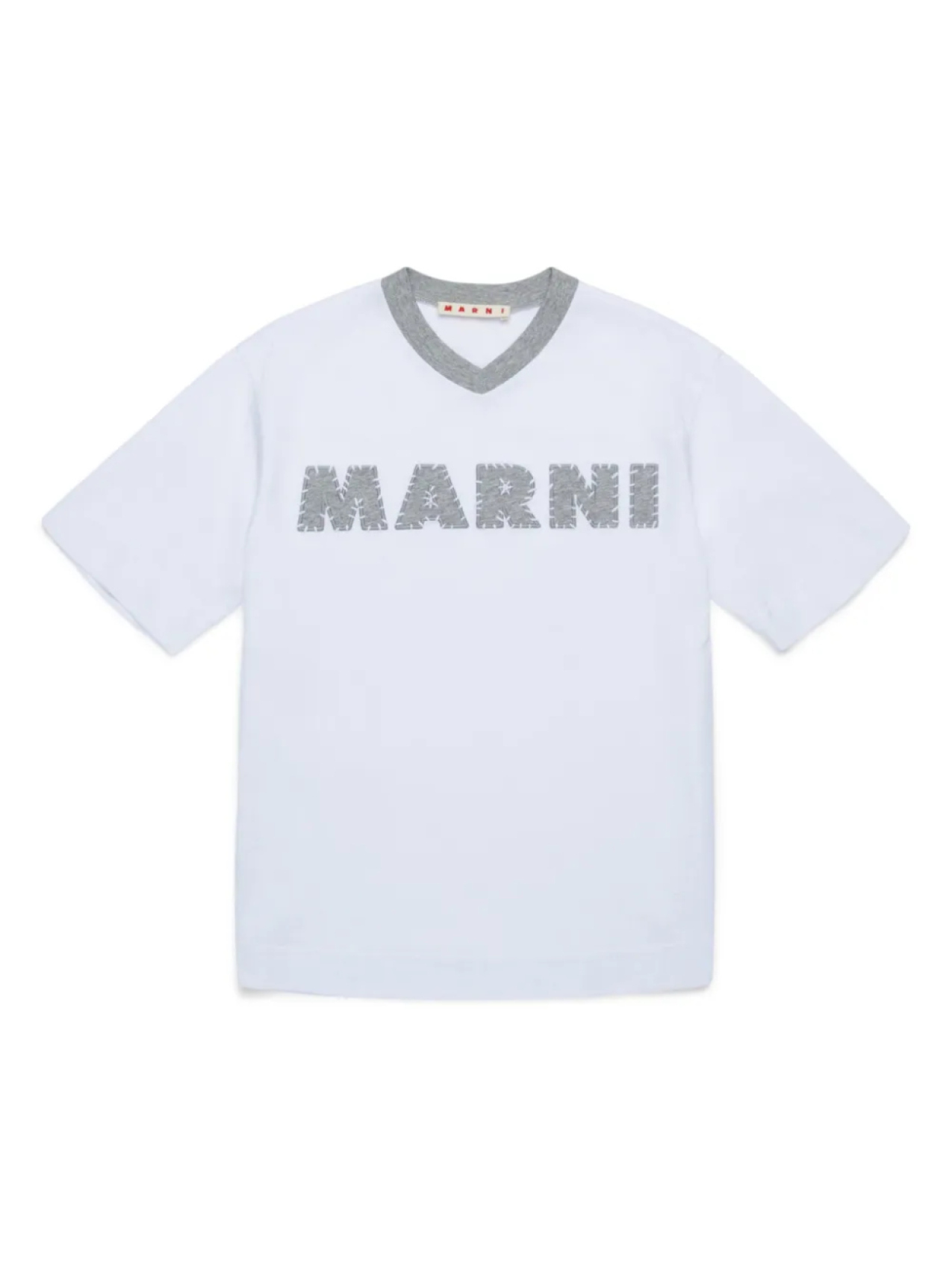 

Marni Kids футболка с вышитым логотипом, белый