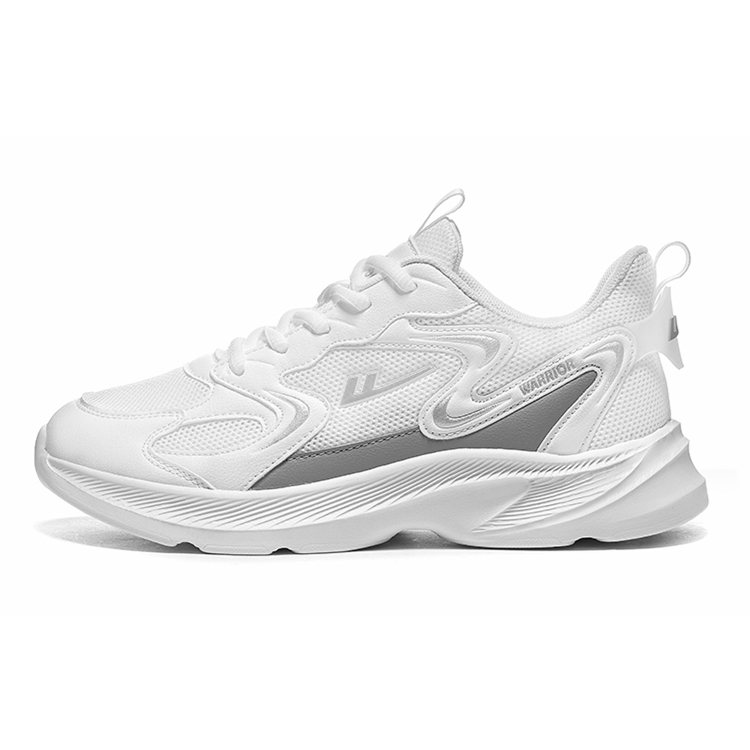 

WARRIOR Беговые кроссовки Unisex низкие белые серые Rebound Height Increasing легкие дышащие нескользящие