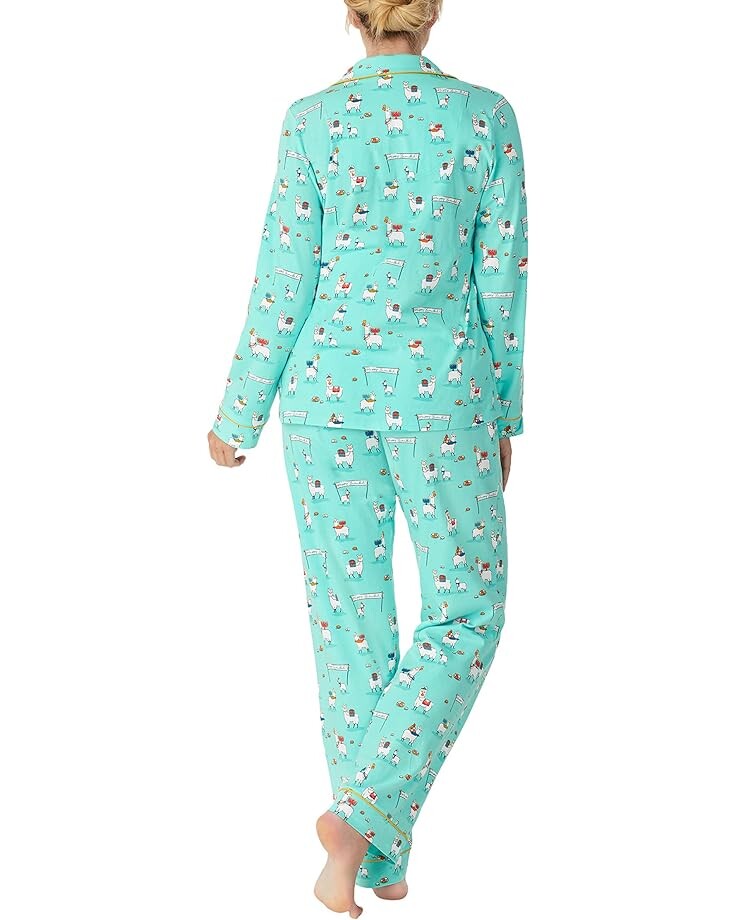 

Пижамный комплект Bedhead PJs Organic Cotton Long Sleeve Classic PJ Set, цвет Happy Llamakkah