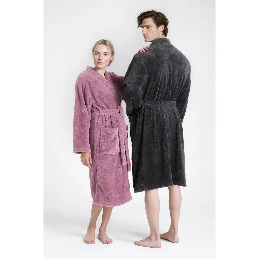 

Мой домашний унисекс-халат Lillou Kimono, идеально подходит для сауны и спа, гостиничный халат, утренний халат, 1 шт., мягкий флис, плюш, для женщин и мужчин, размеры XS-3XL My Home, сиреневый