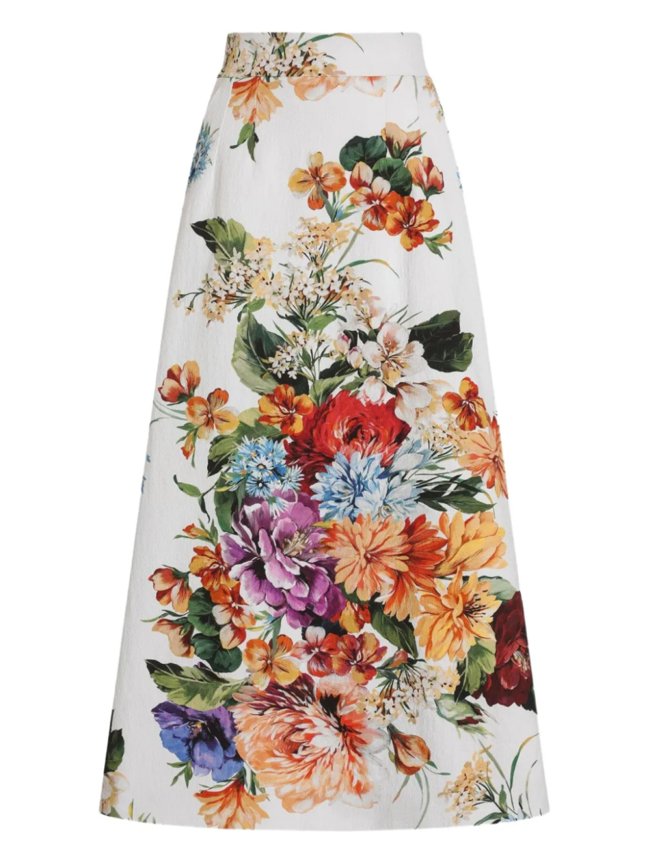 

Dolce & Gabbana юбка миди с цветочным принтом, белый
