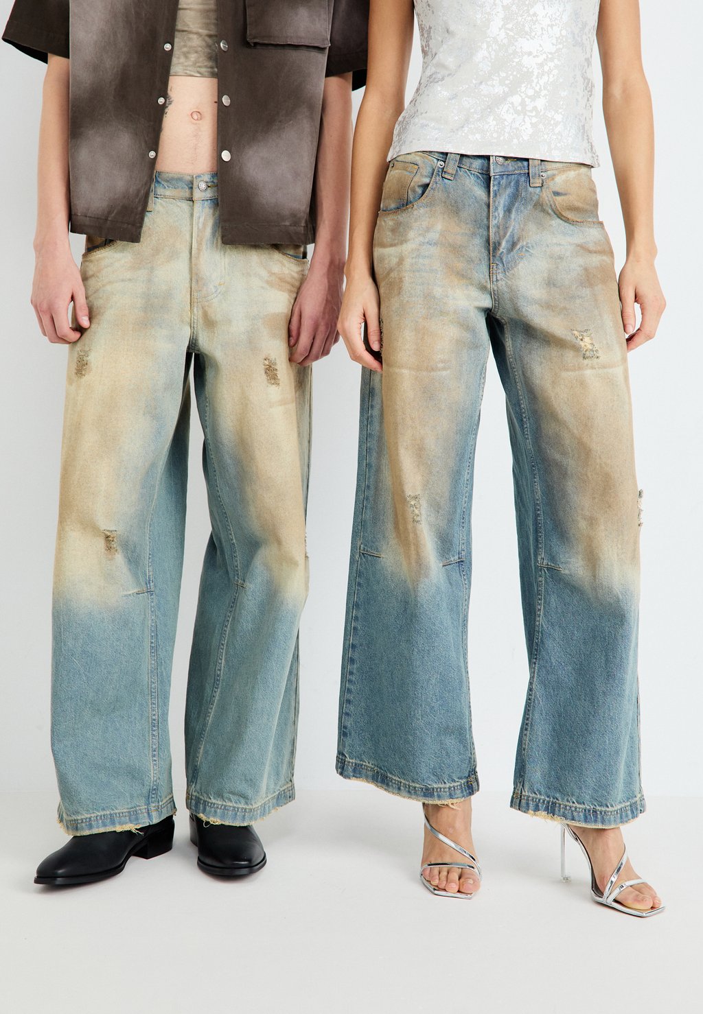 

Джинсы свободного кроя MUD WASH COLOSSUS Jaded London, синий деним