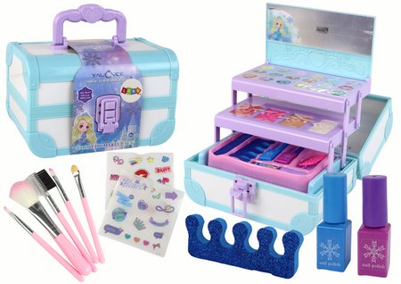 

Набор косметики для макияжа и ухода за ногтями в синем футляре Lean Toys