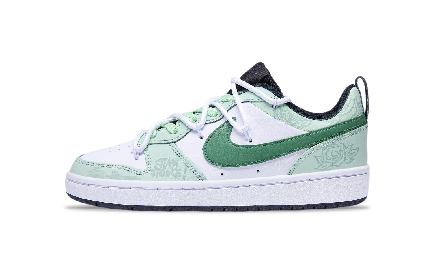 

Кроссовки Nike Court Borough Skateboard Shoes Women's Low-Top White, зеленый