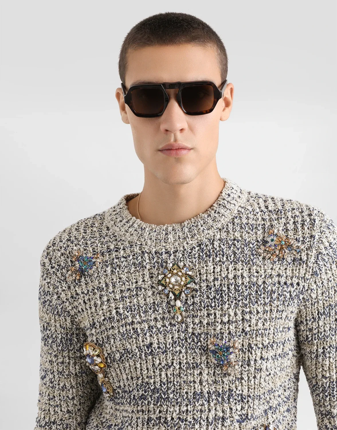 Пуловер английской резинкой DOLCE & GABBANA, мультиколор — фото 4