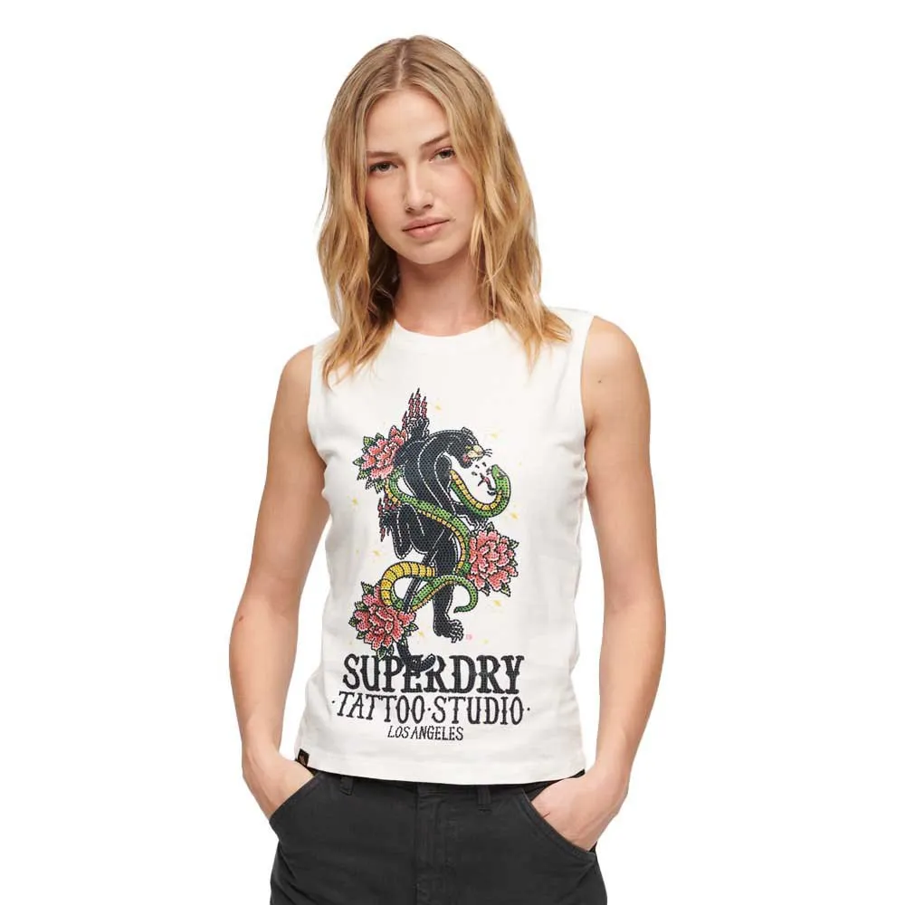 

Футболка Superdry Tattoo Rhinestone Tank, разноцветный