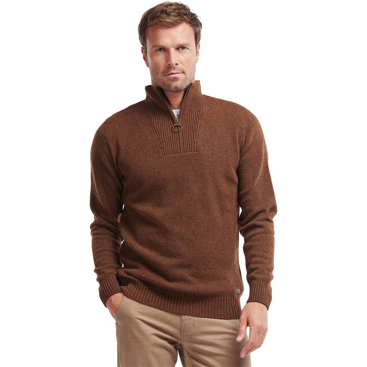 

Нельсон базовый полузастегивающийся свитер Barbour, цвет dark sand