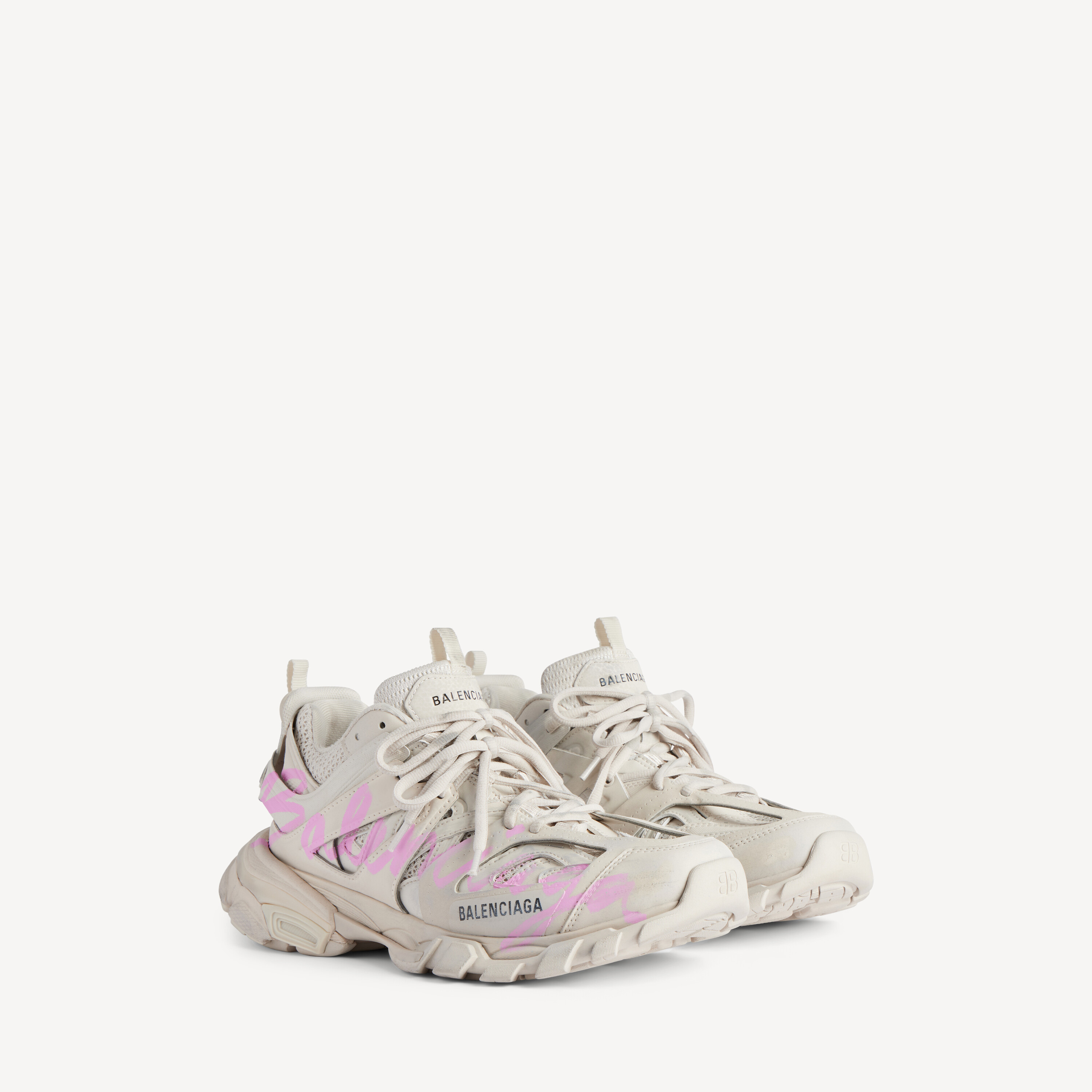 Женские кроссовки track signature бежево-розового цвета BALENCIAGA, розовый/бежевый — фото 2