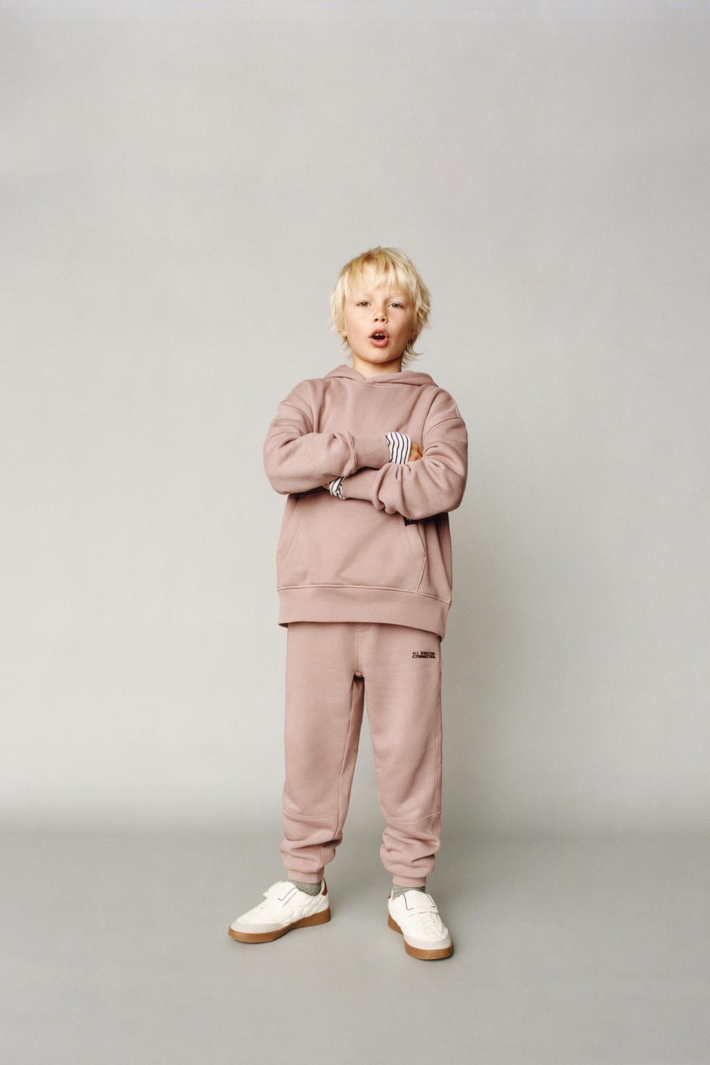 

Брюки для спорта и капюшон с капюшоном co ord ZARA, цвет Salmon