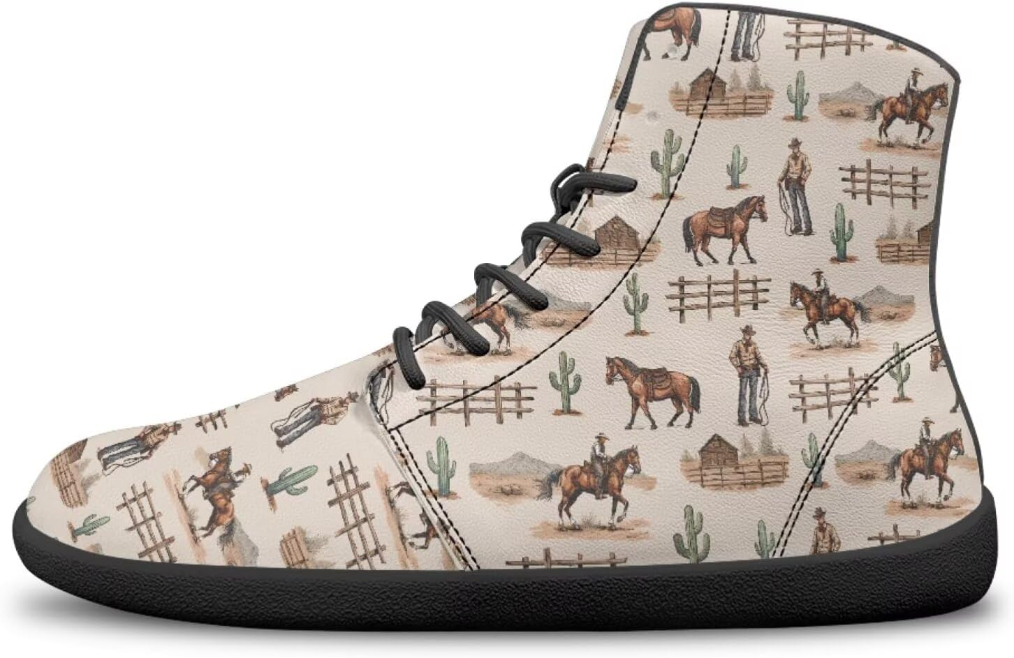 

Кроссовки BYCHECAR для женщин, обувь для бега, мужская минималистичная походная обувь, спортивная активная, Cowboy Print