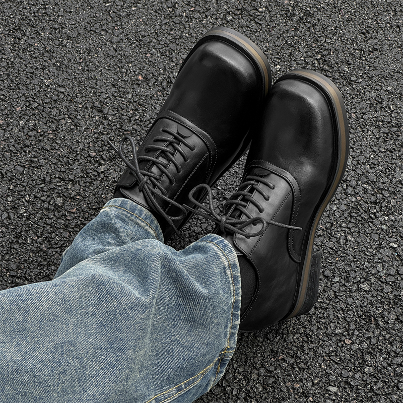 WEISHIBANGWEI Мужские повседневные туфли из черной лаковой кожи, цвет Black Patent Leather — фото 4