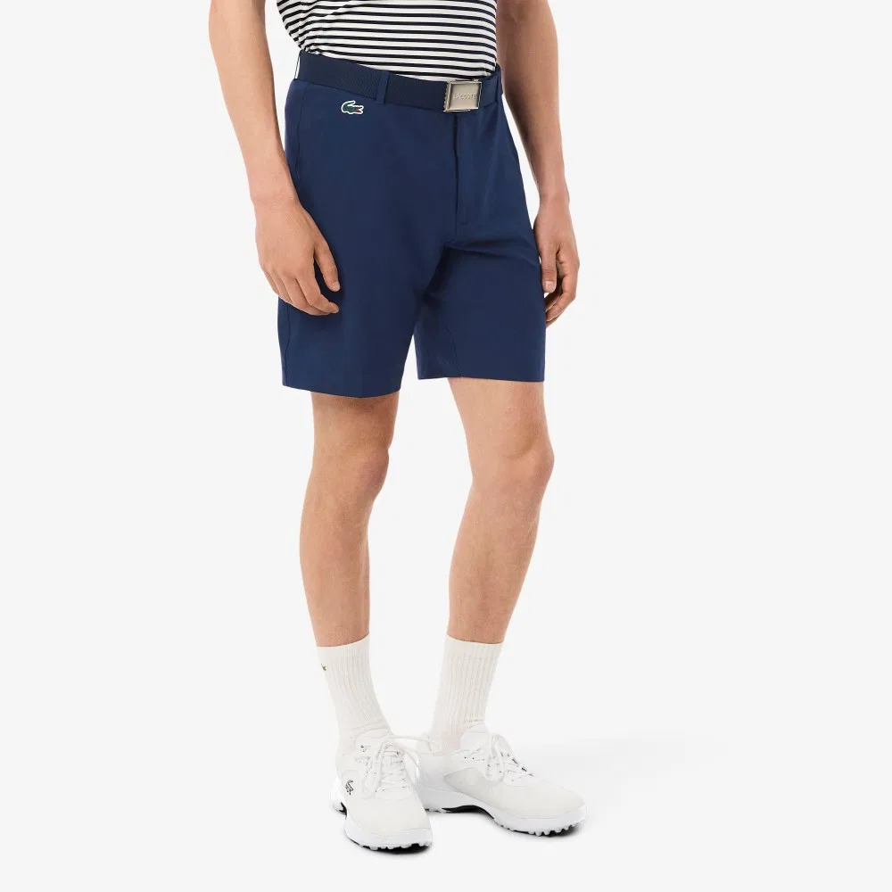 Мужские гольф-бермуды чинос тёмно-синие от Lacoste — фото 2