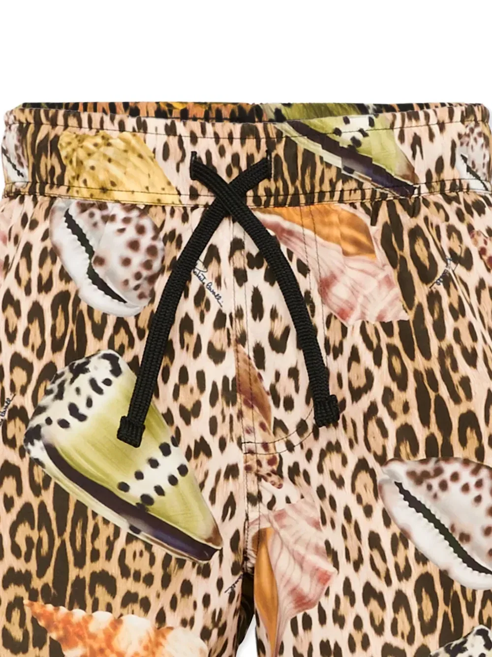 Шорты для купания с леопардовым принтом и ракушками Roberto Cavalli Junior, бежевый — фото 3