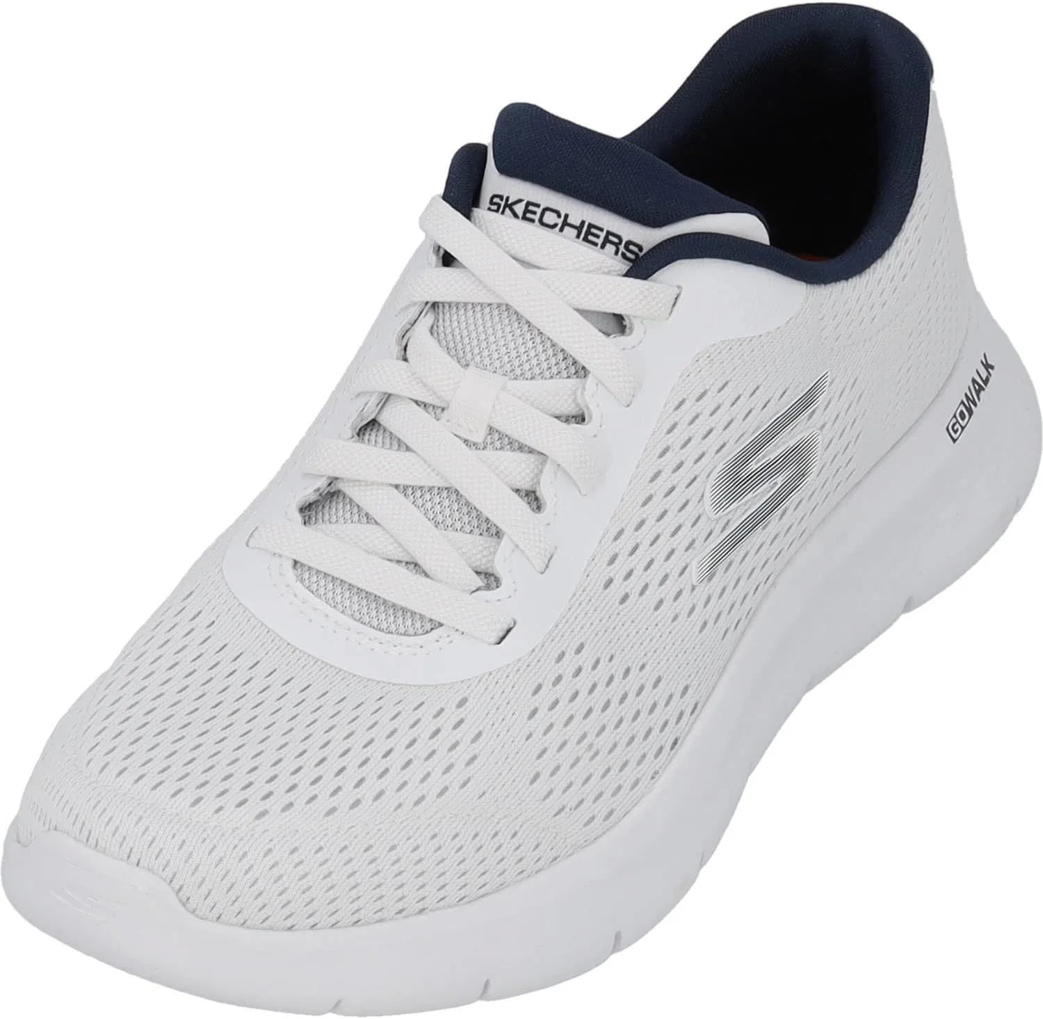 Мужские кроссовки Skechers Go Walk Flex Remark, размер 7 (Великобритания), White And Navy Textile